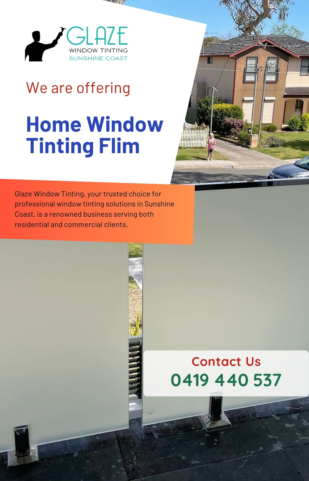 Window film installation by Glaze Window Tinting on the Sunshine Coast