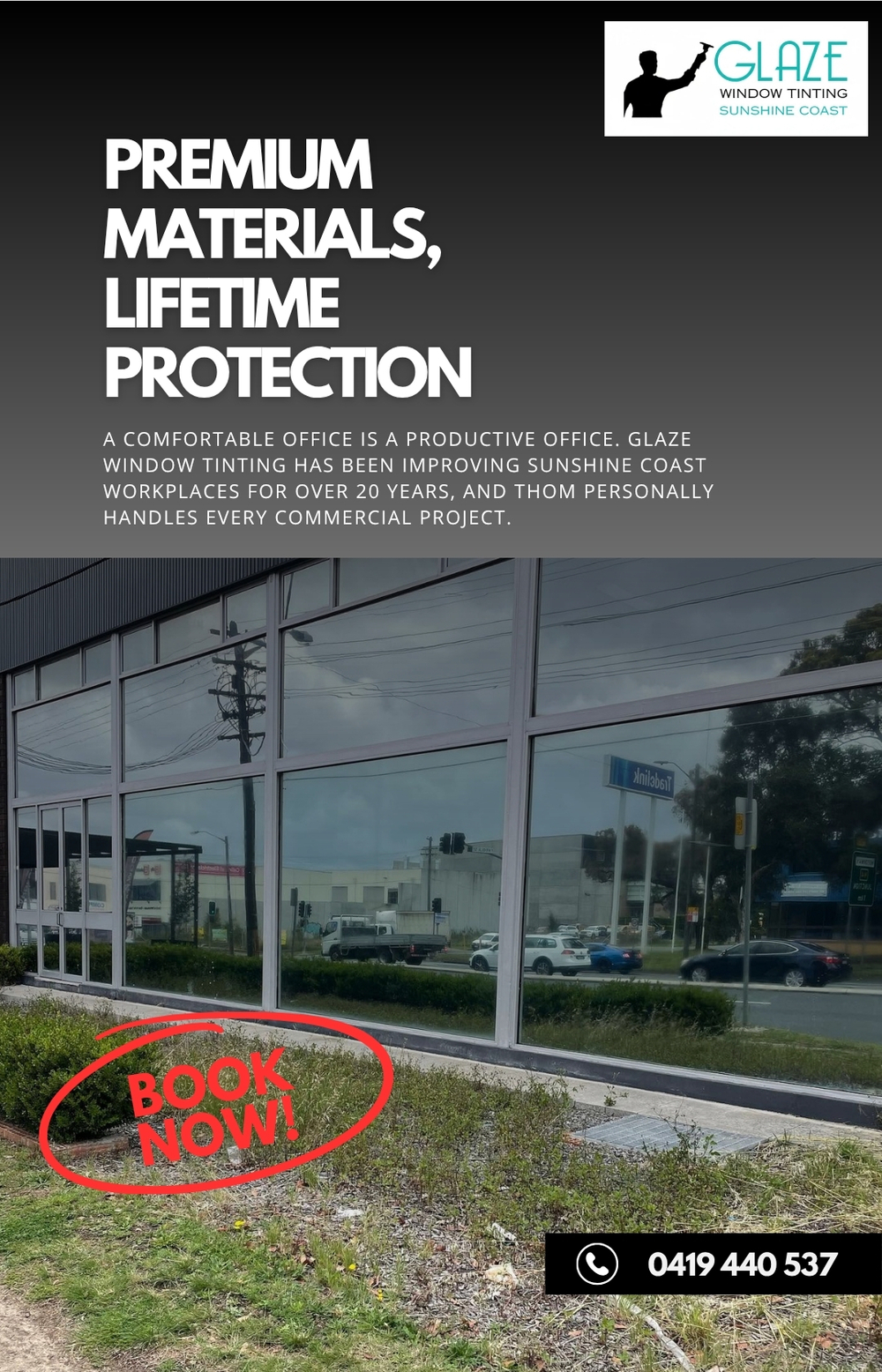 Window film installation by Glaze Window Tinting on the Sunshine Coast